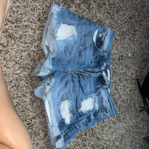 Light wash shorts